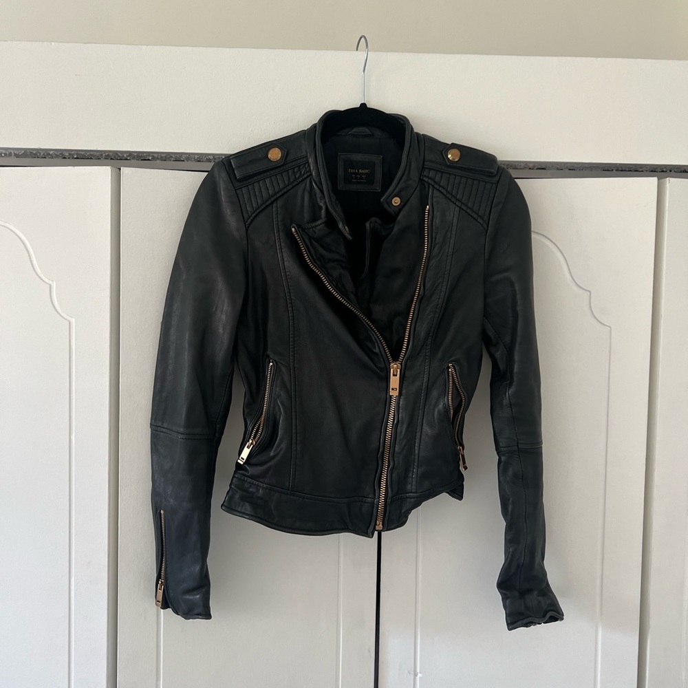 vegan leather biker jacket